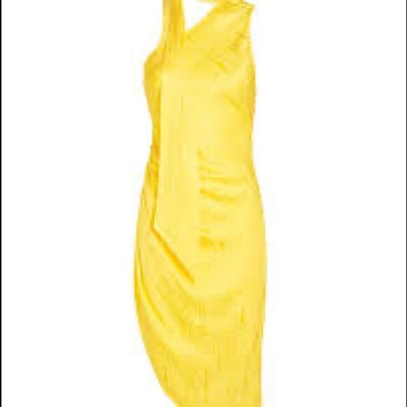 RONNY KOBO Zoey One Shoulder Dress NEW BEAUTIFUL Yellow SMALL - Picture 4 of 8